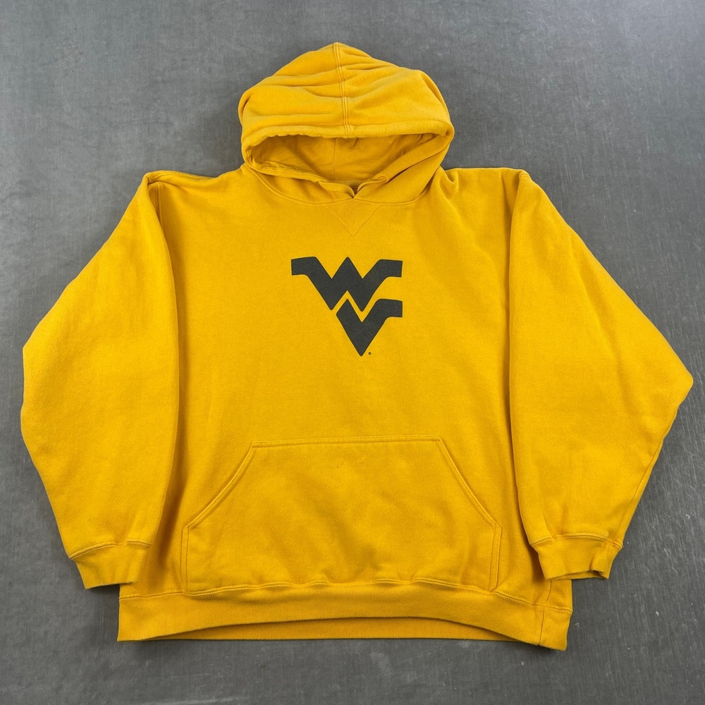 West Virginia Mountaineers TCX Apparel Men Medium Gold Hoodie WVU Logo